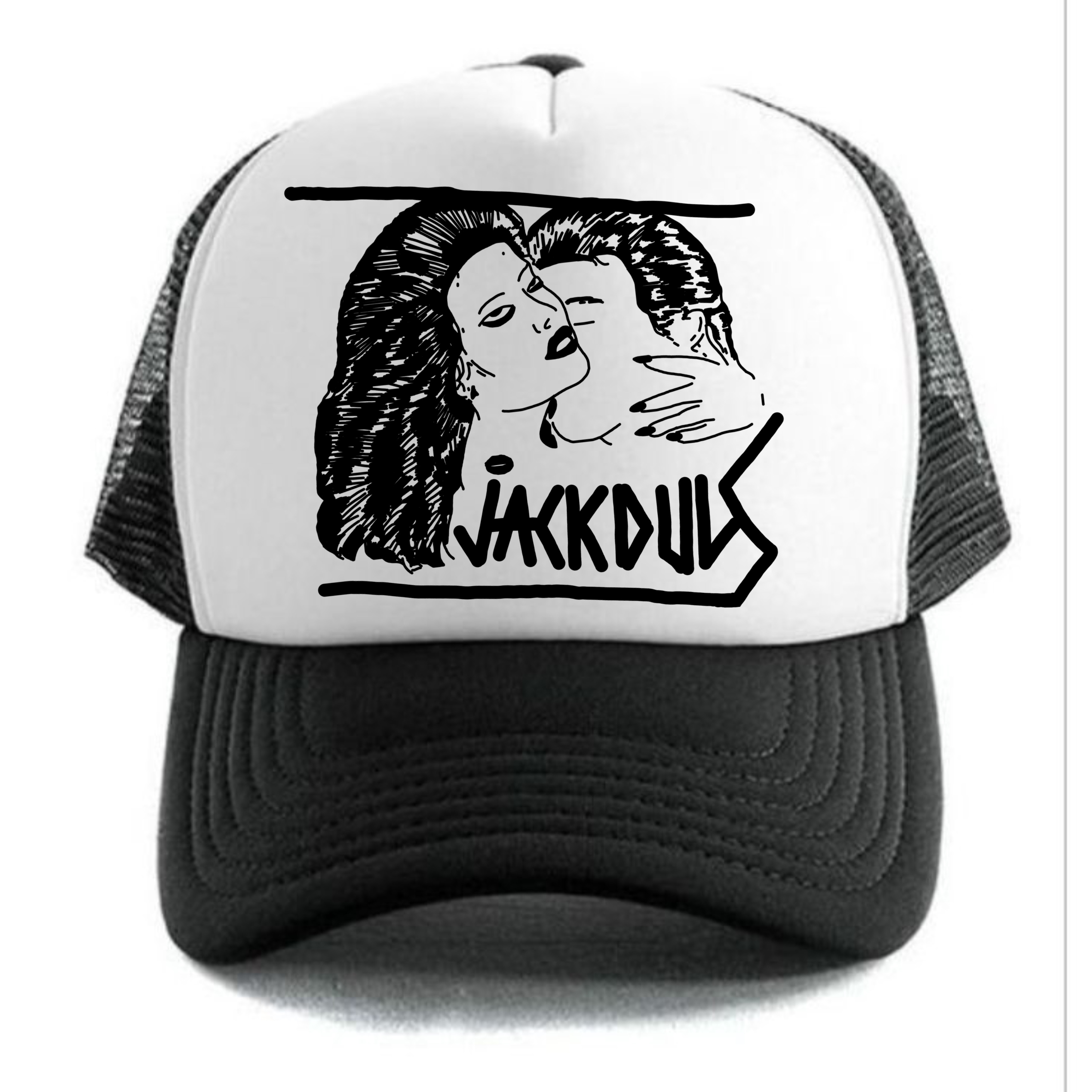 Cap Kissing Attitude black white